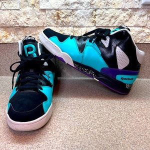 Reebok Classic JAMS Teal/Black/Purple Basketball Shoes High Top Men’s Sz 11